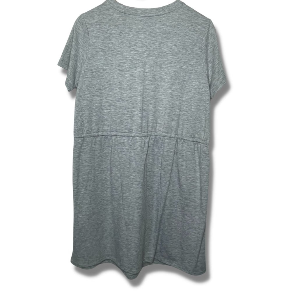 FOREVER 21 | Casual Gray Drawstring Jersey Mini Dress | Size L - Picture 4 of 7